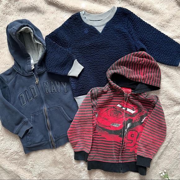 Boys 4T Sweater Hoodie Pullover Bundle (3) Old Navy Cars